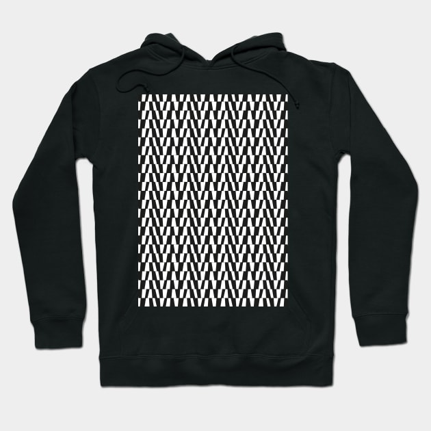 Bold Monochromatic Geometric Pattern 3 in Black and White Hoodie by tramasdesign